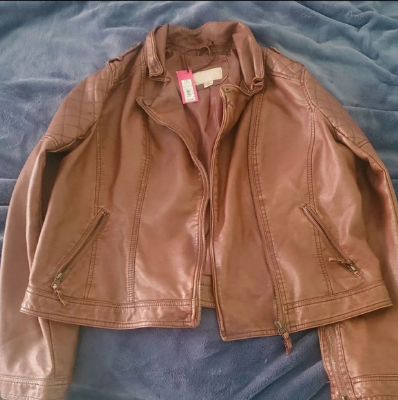 xhilaration brown leather jacket